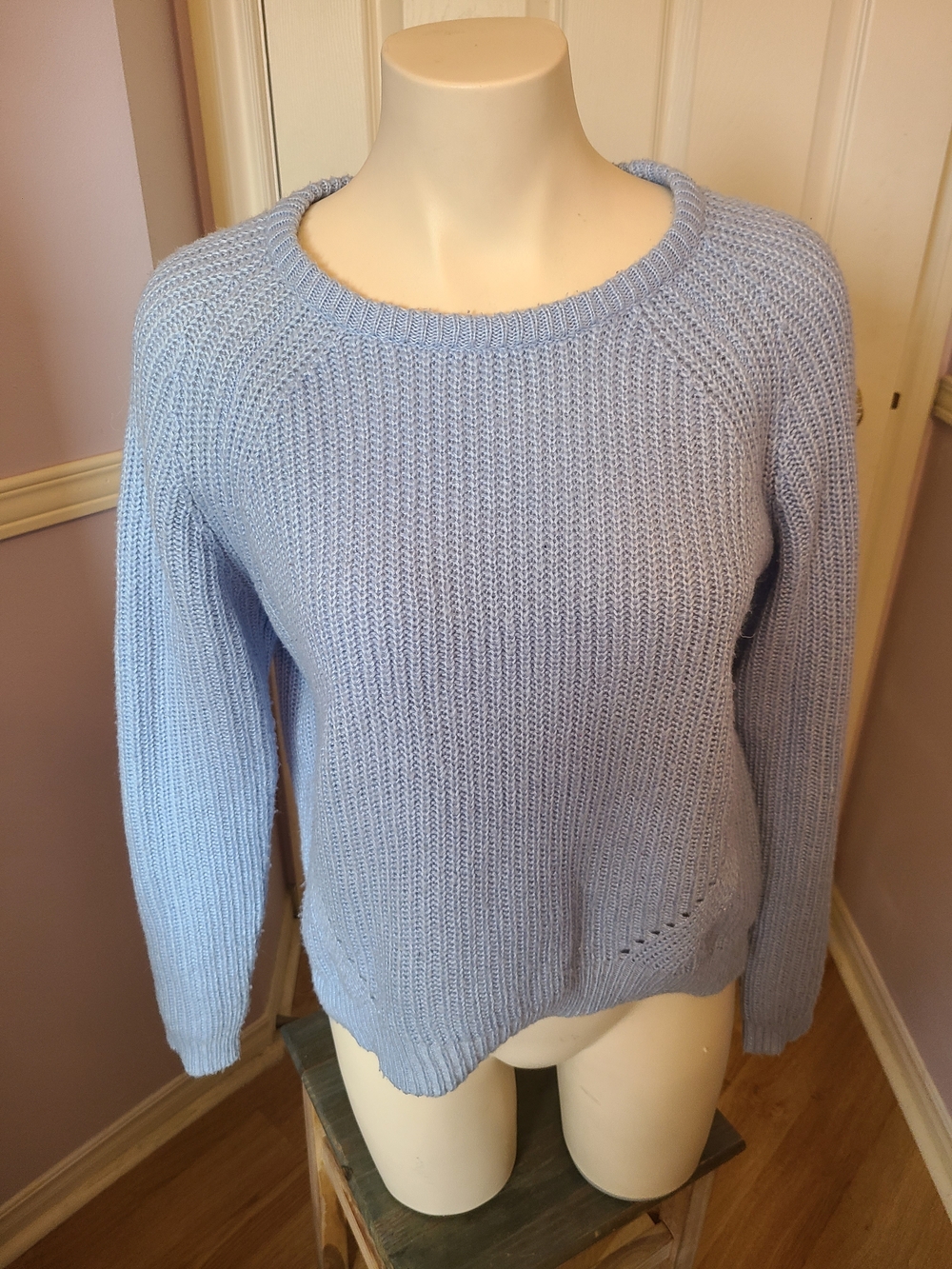 Forever 21 Pale Blue Crewneck Knit Sweater